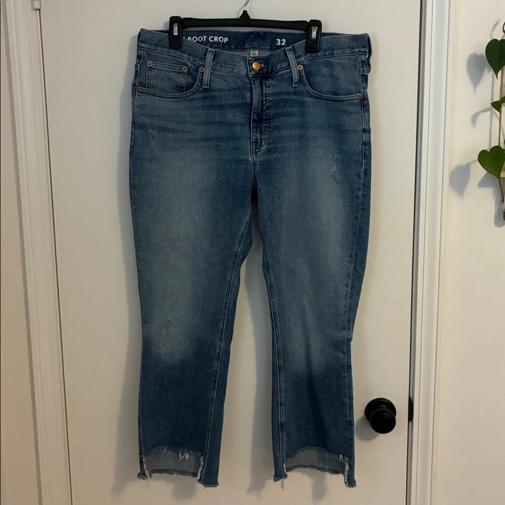 J. Crew Demi Boot Crop Jeans Raw Hem Size 32
